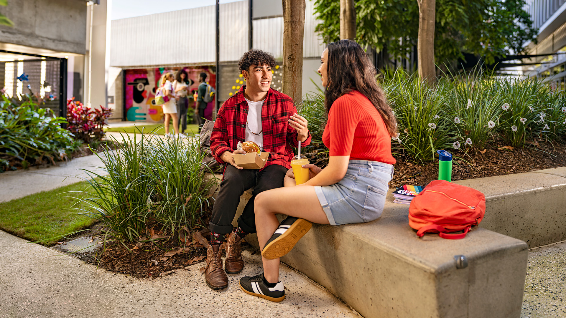 students on campus