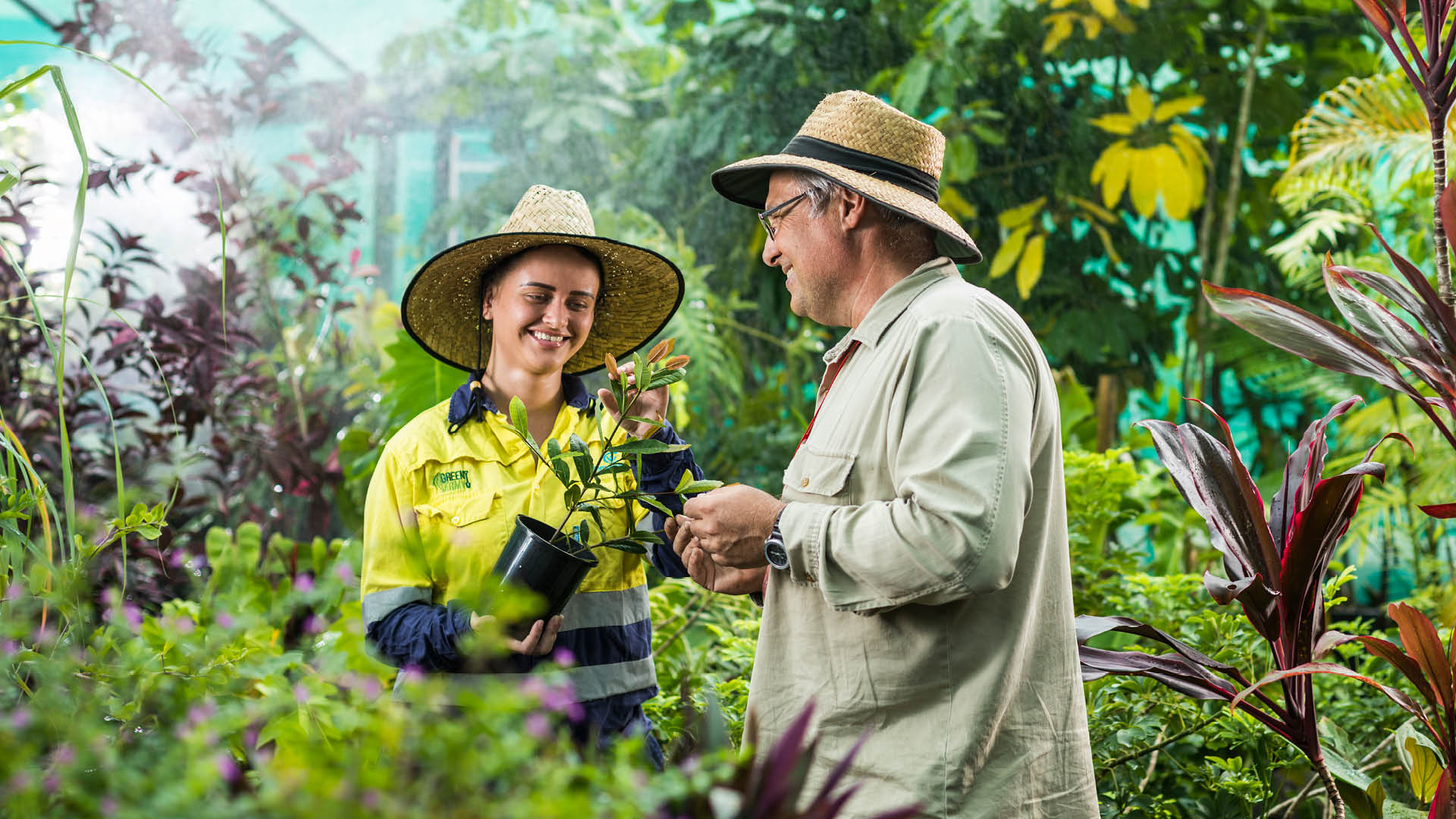 TAFE Queensland horticulture student and teacher